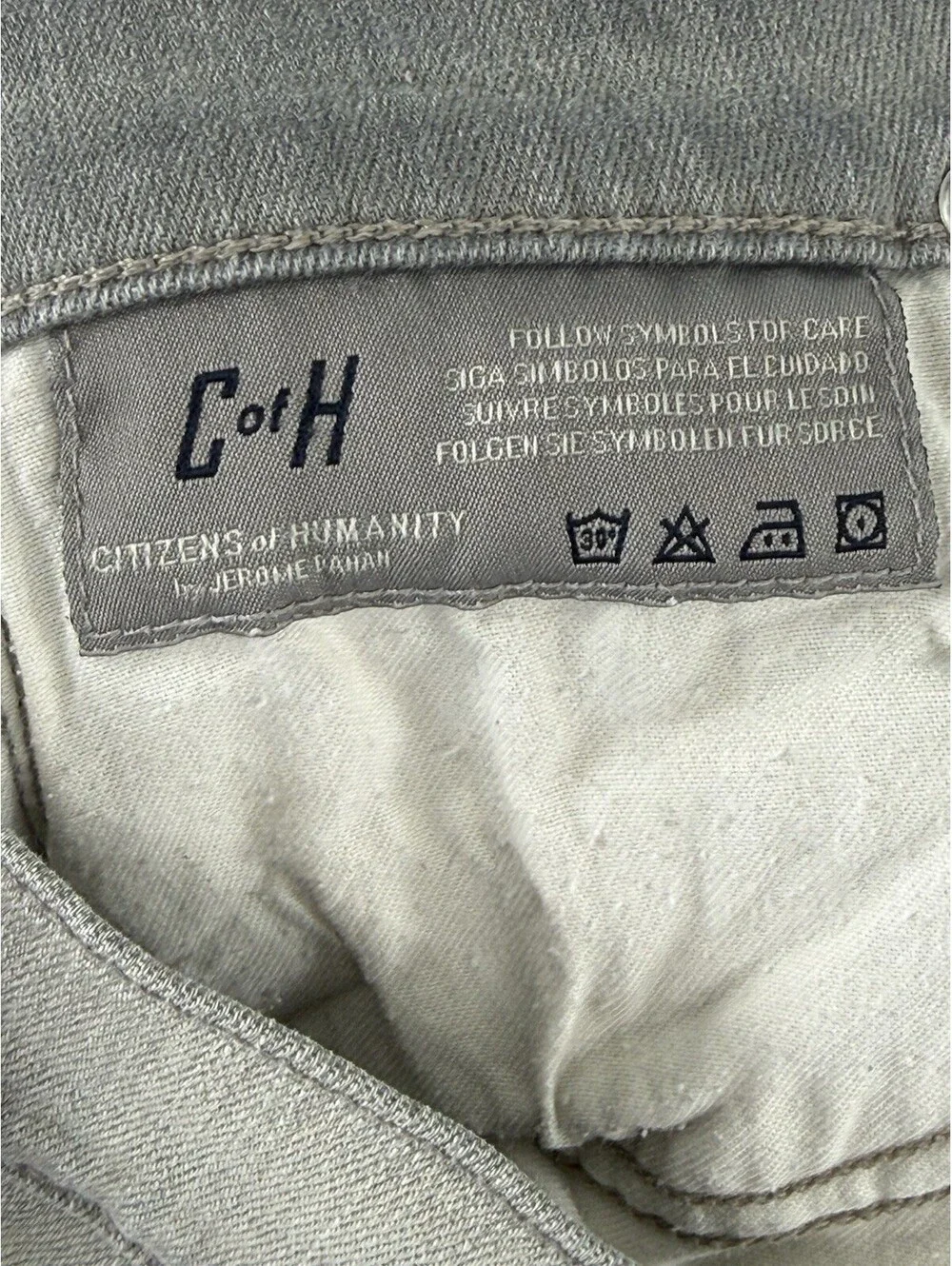 Citizens of Humanity Gray Low-Rise Skinny Stretch Jeans, 5-Pocket